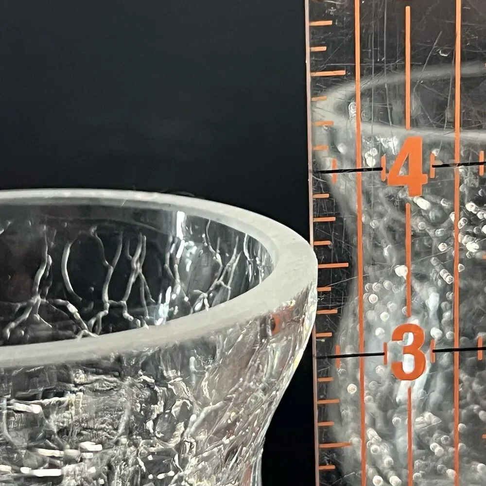 Set of 2Vintage Clear Crackle Glass Candle Holder/Votive- Wedding-Party-Romance